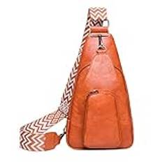 Väska för kvinnor läder liten midjeväska crossbody väskor bröstväska för kvinnor litterär messengerväska, Brun, En storlek, Reseryggsäckar