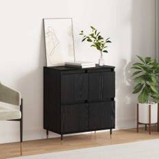vidaXL Sideboard med lagring med dörr Svart 60 x 35 x 70 cm Konstruerat trä