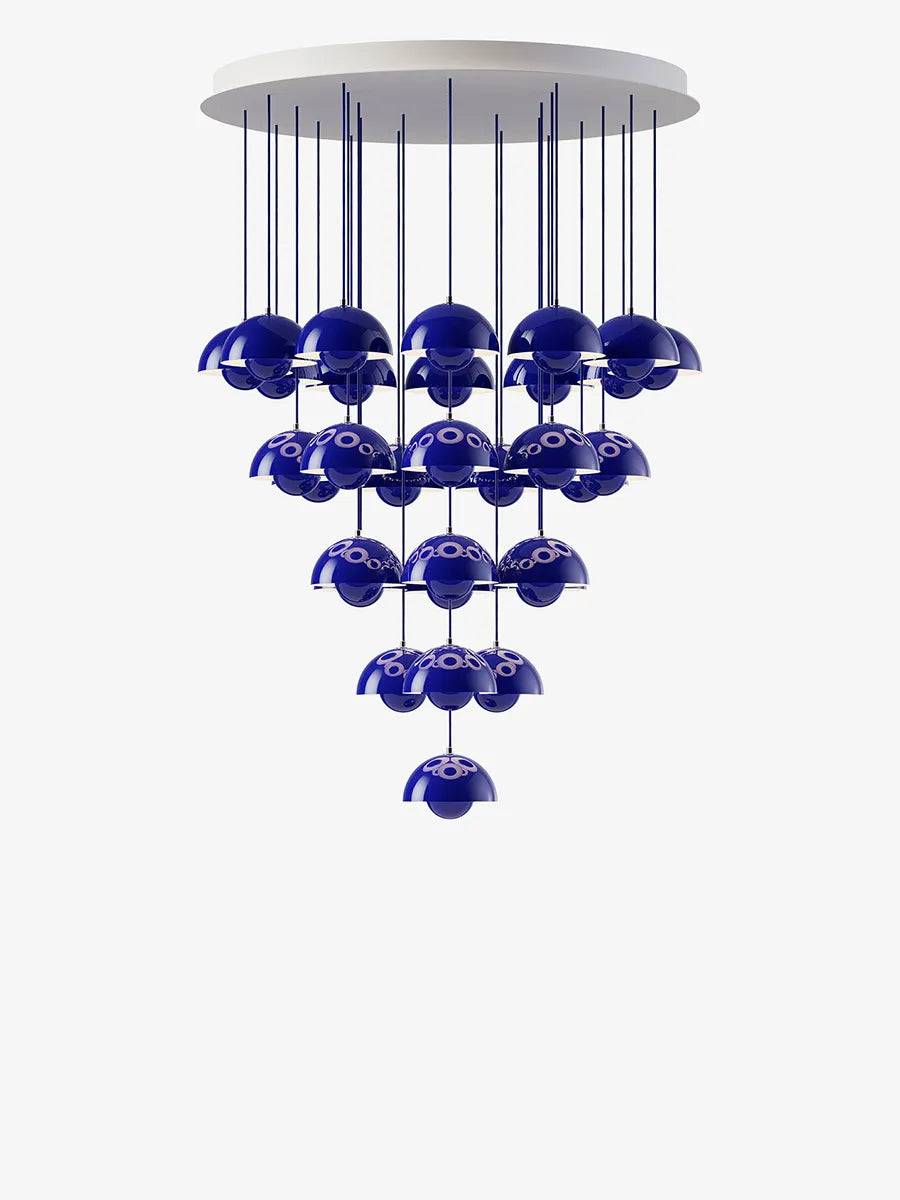 Flowerpot Chandelier VP10, 31 pendants fra &Tradition Cobalt Blue - Jacobsen Plus