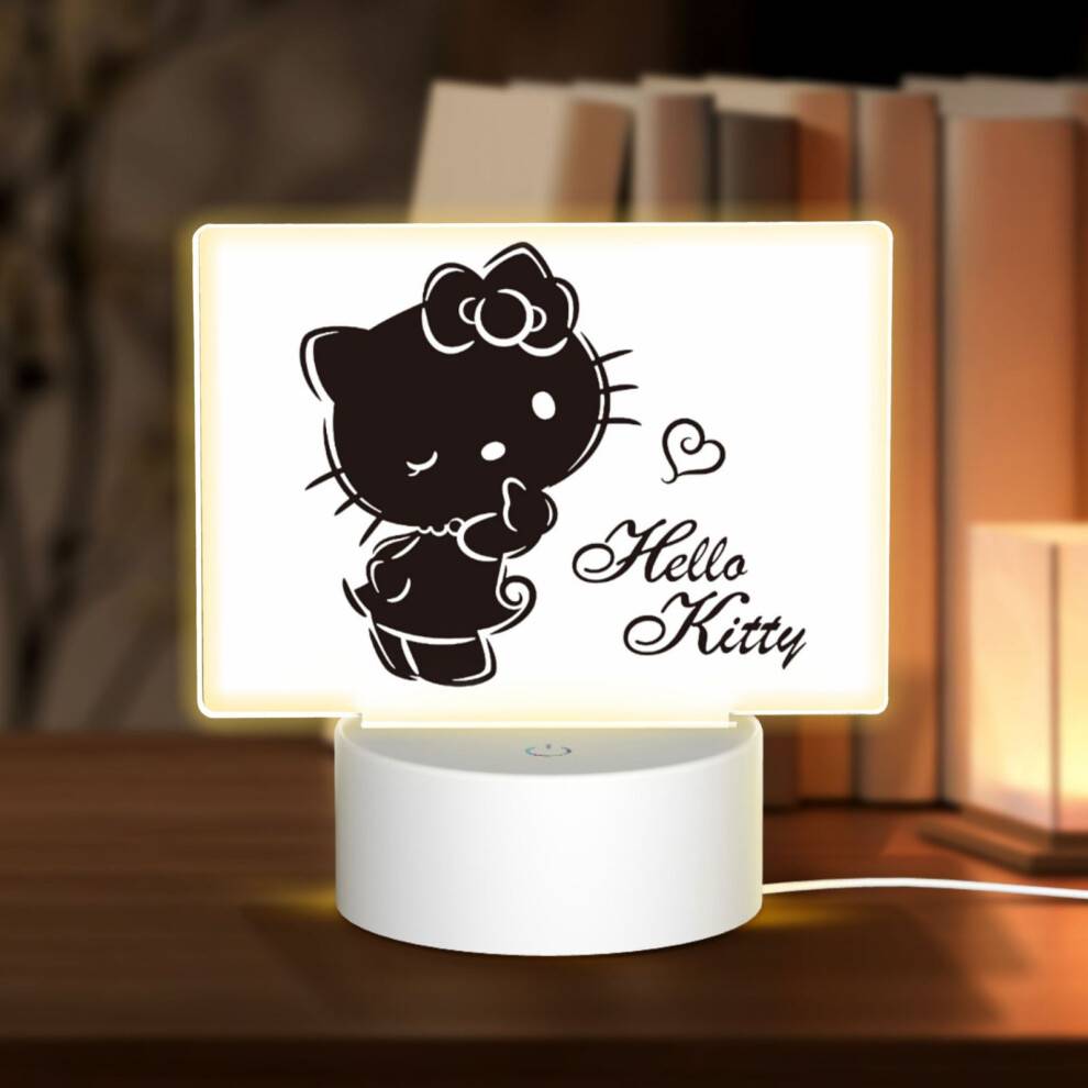 Hello Kitty Rektangulär Akryl USB LED Nattlampa Cinnamoroll Heminredning Sovrum Skrivbordslampa Neon Sänglampa
