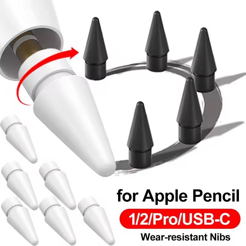 2H Wear-resistant Nibs for Apple Pencil 1st/2nd/USB-C/Pro Nib Replacements Tip for IPad Pro Pencil 1/2 Stylus Precision Fine Nib