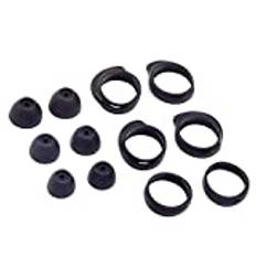 Wiki VALLEY Ohrstöpsel-Set für Galaxy Buds Plus SM-R175 Ohrhörer, rutschfeste Ohrbügel-Set, Ersatz, Silikon-Ohrstöpsel, Flügelspitzen für Samsung Galaxy Buds 2019 SM-R170, Schwarz, 12-teilig