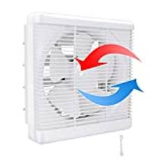 HUGOOME Frånluftsfläkt 300 m³/h Ø 150 mm, 2 riktningar reversibel starkt luftflöde, väggmonterade fläktar, används för ventilationsfläkt för kök, badrum, loftfönster och källare 6 tum(ingen kontakt)
