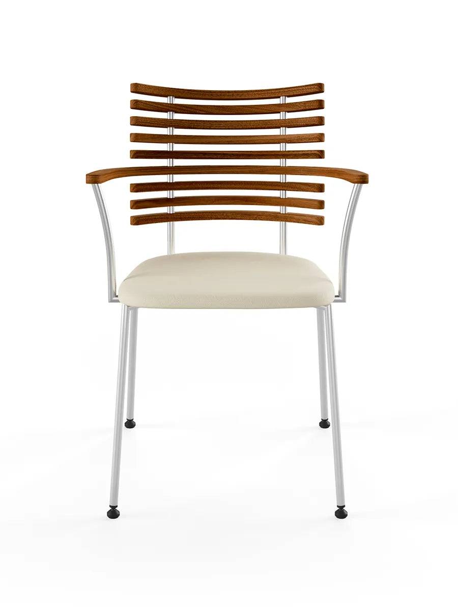 Tiger Armstol, creme læder fra Naver Collection Valnød / Rustfrit stål - Jacobsen Plus