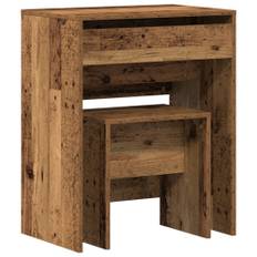 Sminkbord med låda Gammalt trä 60 x 40 x 75 cm Konstruerat trä