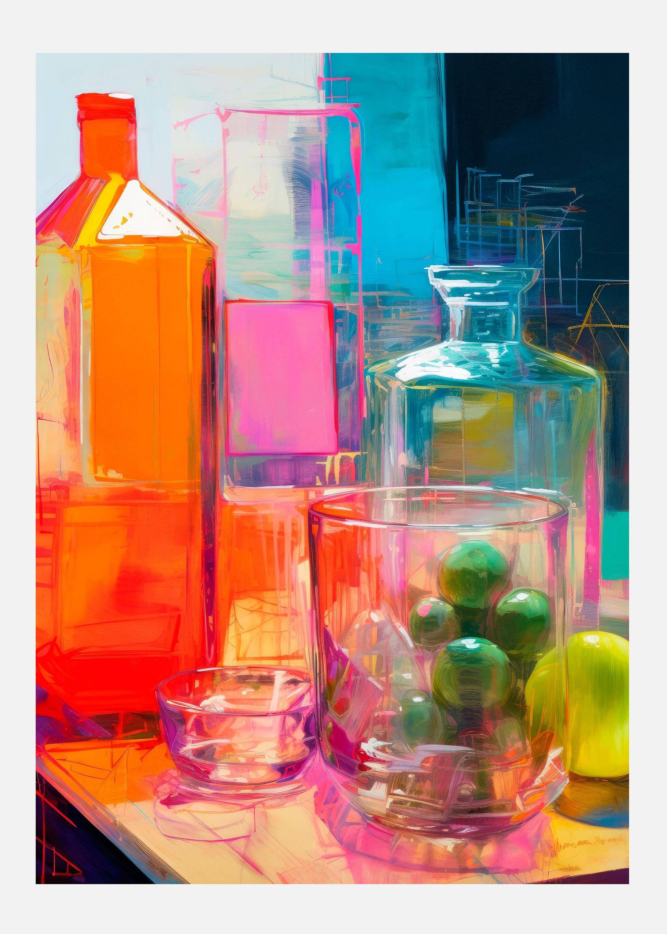Neon Still Life No 2 Canvastavla (30x40 cm)