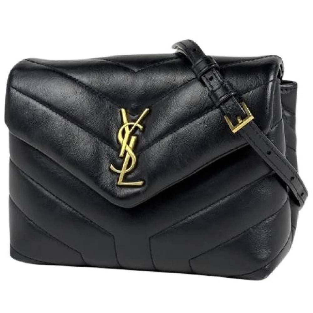 Yves Saint Laurent Vintage Pre-owned Laeder skuldertasker - Vintage - Dame - Sort - ONE SIZE - Uld