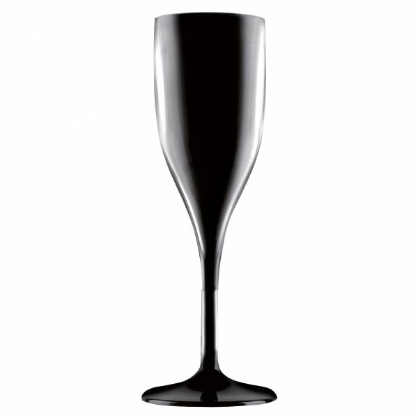 Premium Plastik Champagneglas Sort