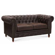 Chesterfield Cambridge soffa 2-sits tyg Vintage brun
