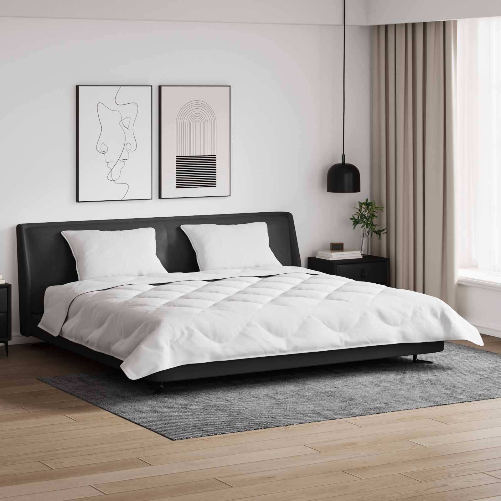 vidaXL Vinter Täcke med kudde 3 st Vit Mikrofiber