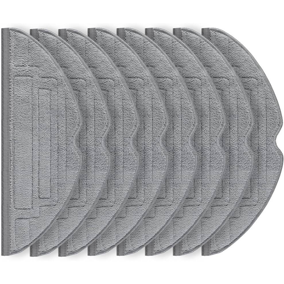 Pakke med 8 klude, kompatibel med Roborock S8 Pro Ultra robotstøvsuger, sølvionmikrofiber VibraRise 2.0 aftørringsklud tilbehør (blå grå)