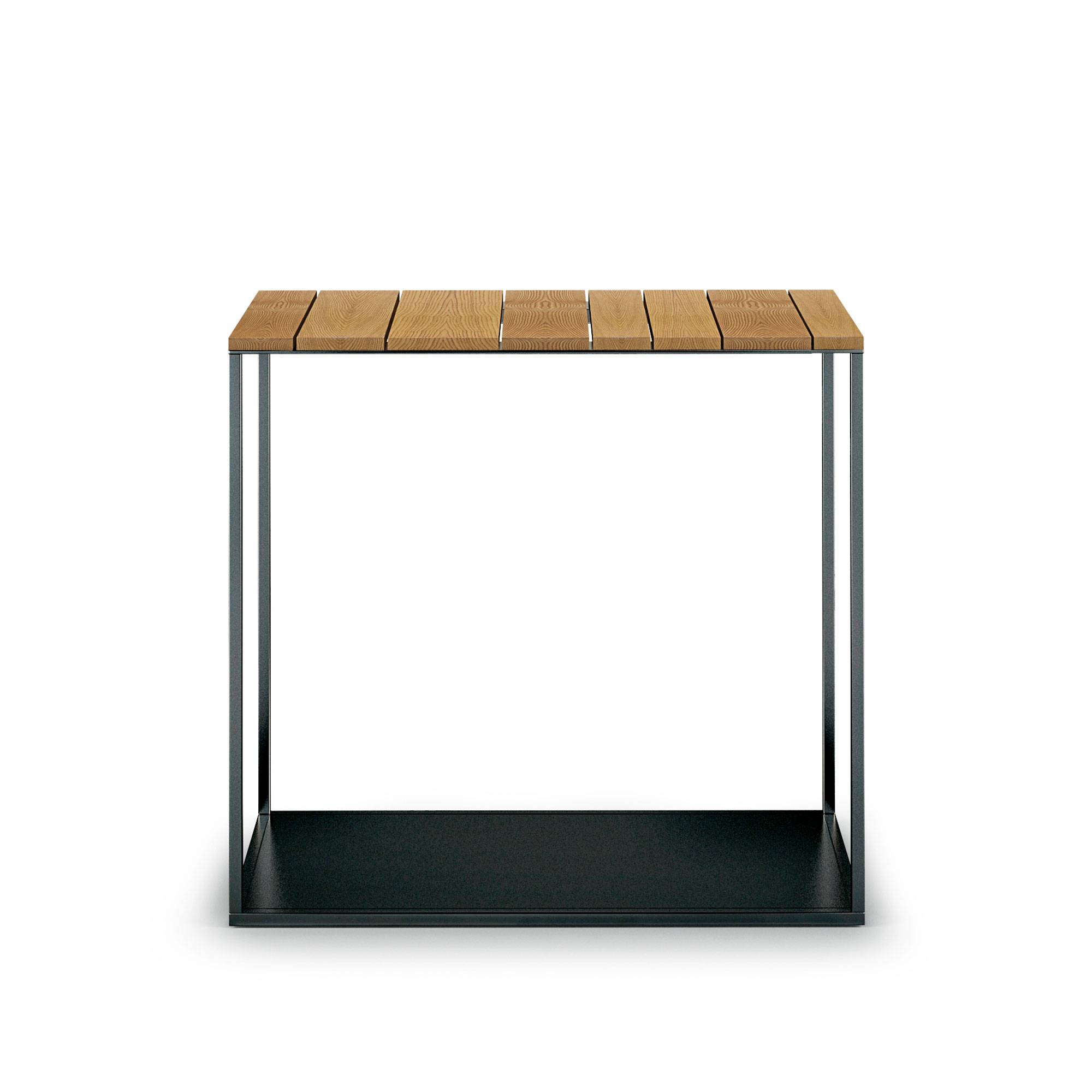 Röshults - York Sidetable Frame, Anthracite, Teak Top - Småbord & Sidobord utomhus - Broberg & Ridderstråle - Brun - Metall/Trä