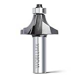 WOBLLMX 12 mm skaft avrundningsfräs, radie 20,6 mm, med kullager ovansida hårdmetallblad praktiskt hållbart och vasst för träbearbetning gör-det-själv hemma