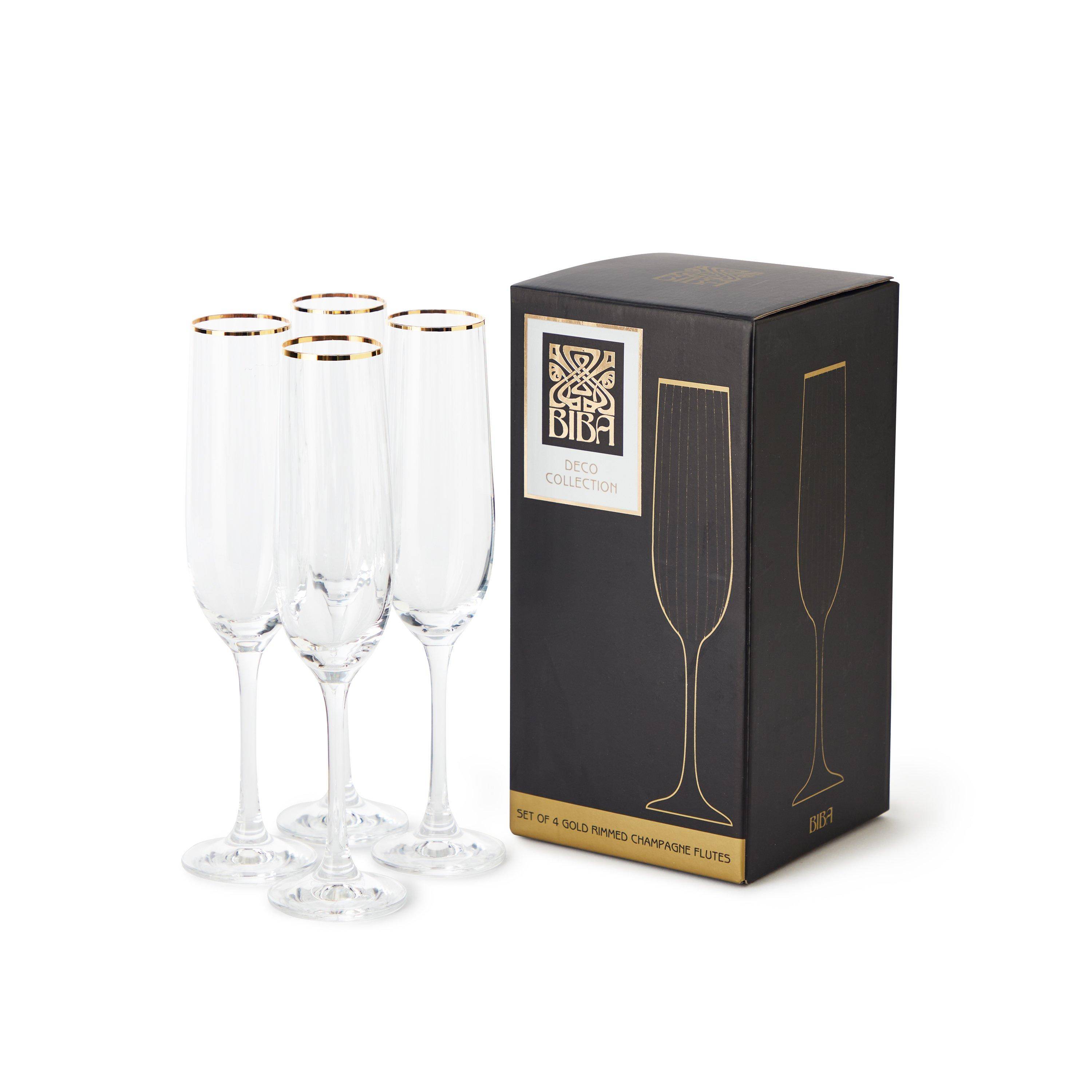 Biba Deco Champange Glass Set Of 4