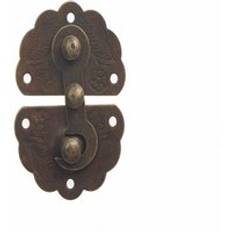 Zlinkj 45 x 34mm dekorativa smycken vin trälåda resväska fall hasp spärrkrok vintage hårdvara antik mässing spärr