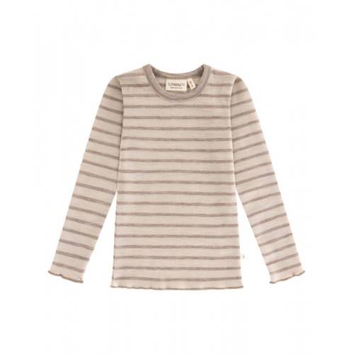 T-shirt Med Lange Ærmer I 100% Merino Uld, Oeko-texÂ® 86/92 Nature/beige Melange