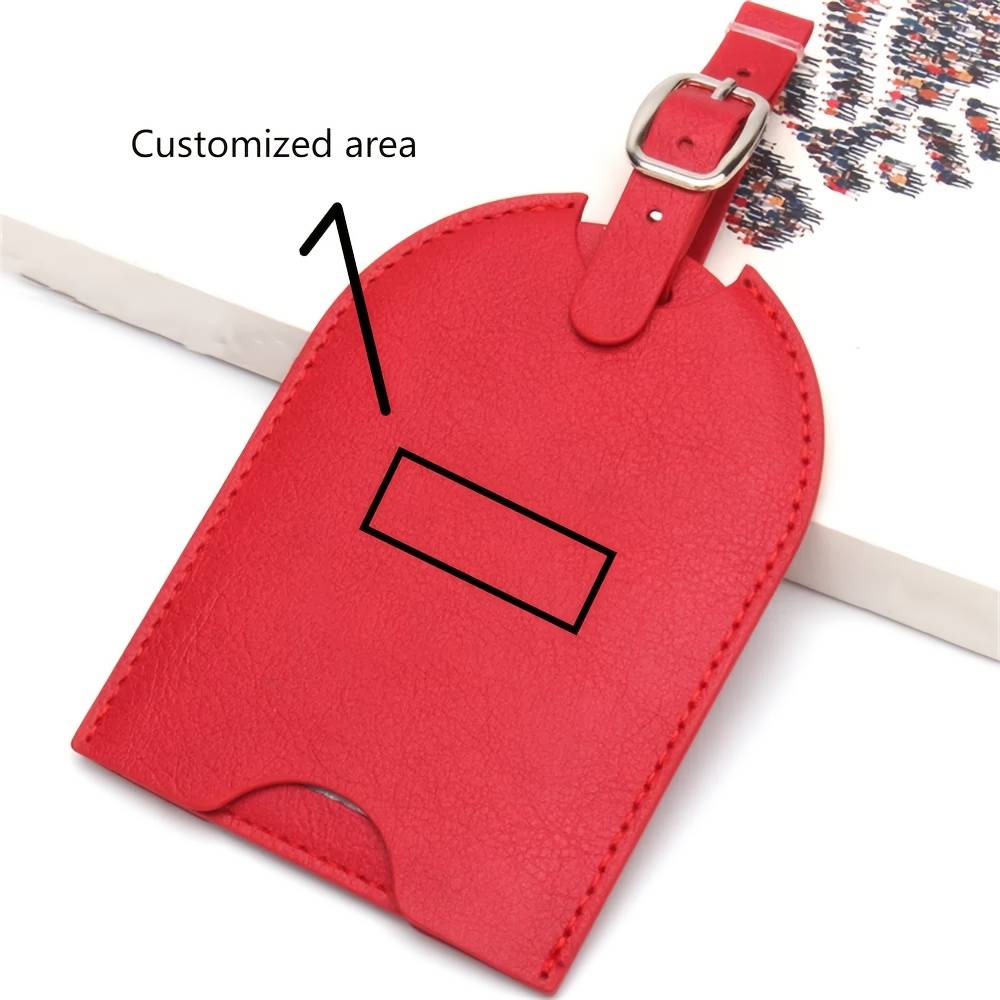 Personalized Leather Luggage Tag, Customizable Name Letter, Lightweight, Pull-out Design, With Tear-resistant, For Men And Women, Fashionable Basics Minimalist Style