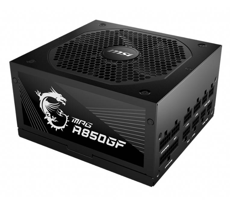 MSI MPG A850GF Strømforsyning - 850 Watt - 140 mm - 80 Plus Gold certified