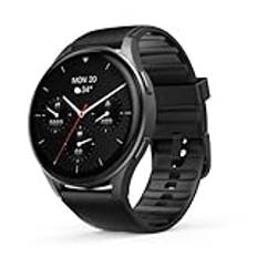 Hama Smartwatch 8900 med GPS, vattentät IP68, telefonfunktion (AMOLED Touch Display, röststyrning, sportlägen, sömnspårare, pulsmätare, WhatsApp, löparklocka, pulsklocka, träningsklocka) svart, svart,