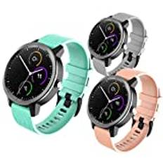 LiLuLa Kompatibel med Garmin Vivoactive 3 Rem, Silicone Sport Classic färgstark utskrift Reservblandare kompatibel med Samsung Gear Sport/Galaxy Watch Active Remmar, 3 Pack E, Klassisk