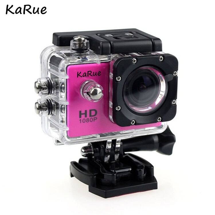 Karue actionkamera 2.0 " 90d undervattens vattentät hjälm cam kamera sport cam 720p 12mp upplösning 30m vattentät - Röd / standard--