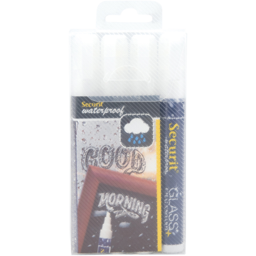 Securit Griffelpenna Vit 2-6mm 4-pack - Vattenfast