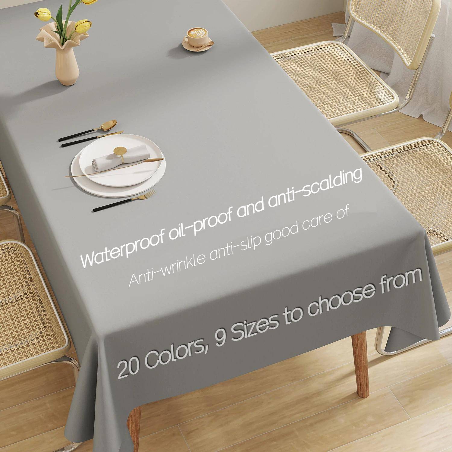 Vattentätt Oljebeständigt Duk, Avtorkningsbar Skållningsskyddad Rektangulär Bordsskydd, Lyxig Enfärgad Duk För Matsalsbord Kaffebord färg för verktygs