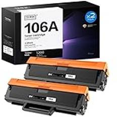 Timink kompatibel med HP 106A W1106A svart toner kompatibel med 106A HP W1106A Con för HP Laser MFP 135a 135wg 37fwg 135r 135w 137fnw 107a 107r 108a 108w (2-pack, svart)