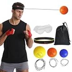 Punching Reflex Ball, Multifunctional Boxing Reflex Ball Set, Adults Boxing Ball, Boxer Training Tool with Headband, Boxing Reflex Ball for Beginners, Professional Boxer Reflex Ball, Speed and Agility
