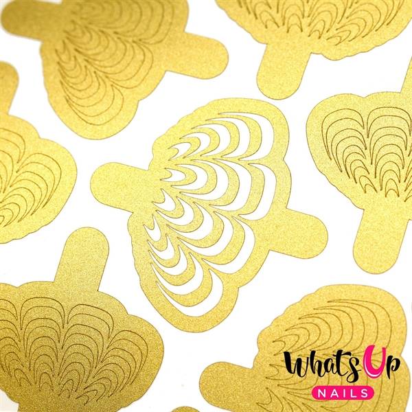 WV272 Water Marble Stencils, 2 ark, (30 stk) Whats Up Nails