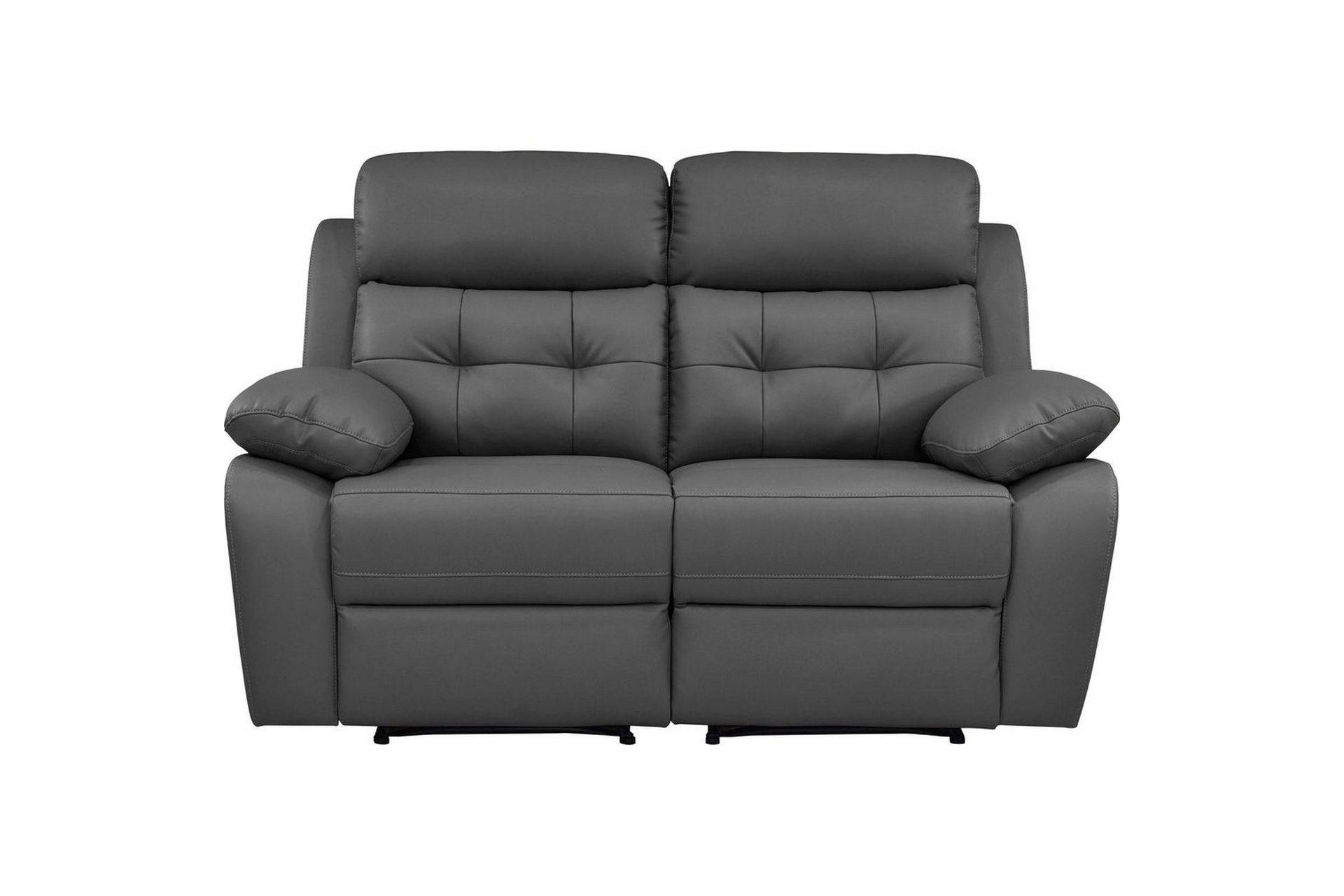 2-sitssoffa Lannilis Grå, PU/trä/metall - Biosoffa & reclinersoffa Grå Loft24
