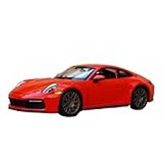 Skala färdig modellbil 1:24 För Porsche 911 Carrera 4S Alloy Sportbil Modell Pressgjuten Metall Bil Modell Souvenir Display Miniatyr replika bil (Color : Red)