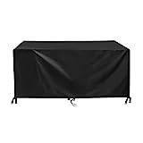 Överdrag för trädgårdsmöbler 200 x 80 x 80 cm svart uppgraderad anti-UV dammsäker, vattentät, 420D slitstark Oxford uteplats bordsskydd med 4 vindtäta spännen rektangulära/fyrkantiga utomhusmöbler set