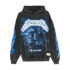 Represent, Sweatshirts & Hoodies, Herr, L, Bomull, Oversized Hoodie med Metallica-tryck - multicolor (L)