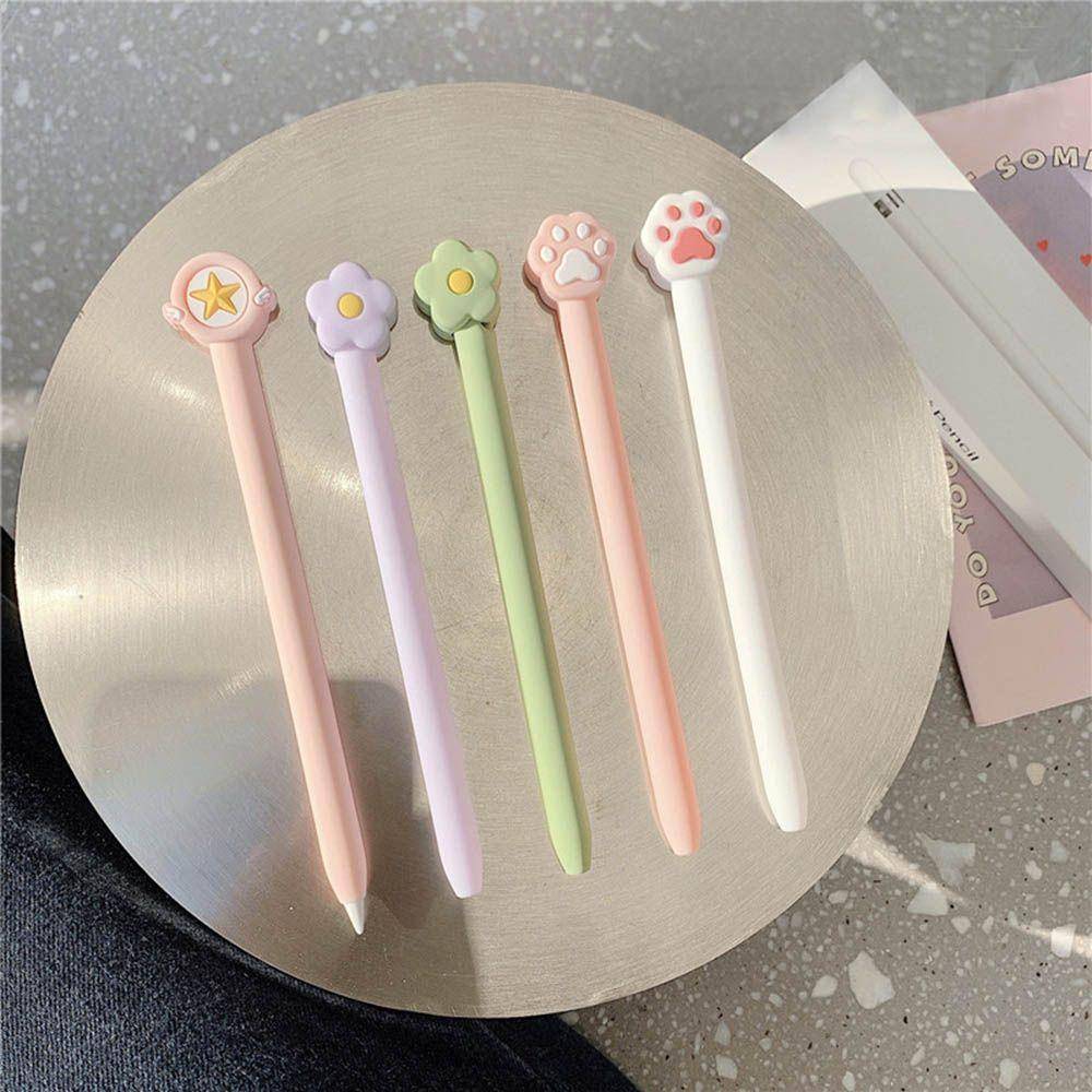 Söt Kattklo För Apple Pencil 2/1 Fodral För iPad Surfplatta Pekpenna Stylus Tecknad Skyddande Hölje Fodral Blomma Pennfodral