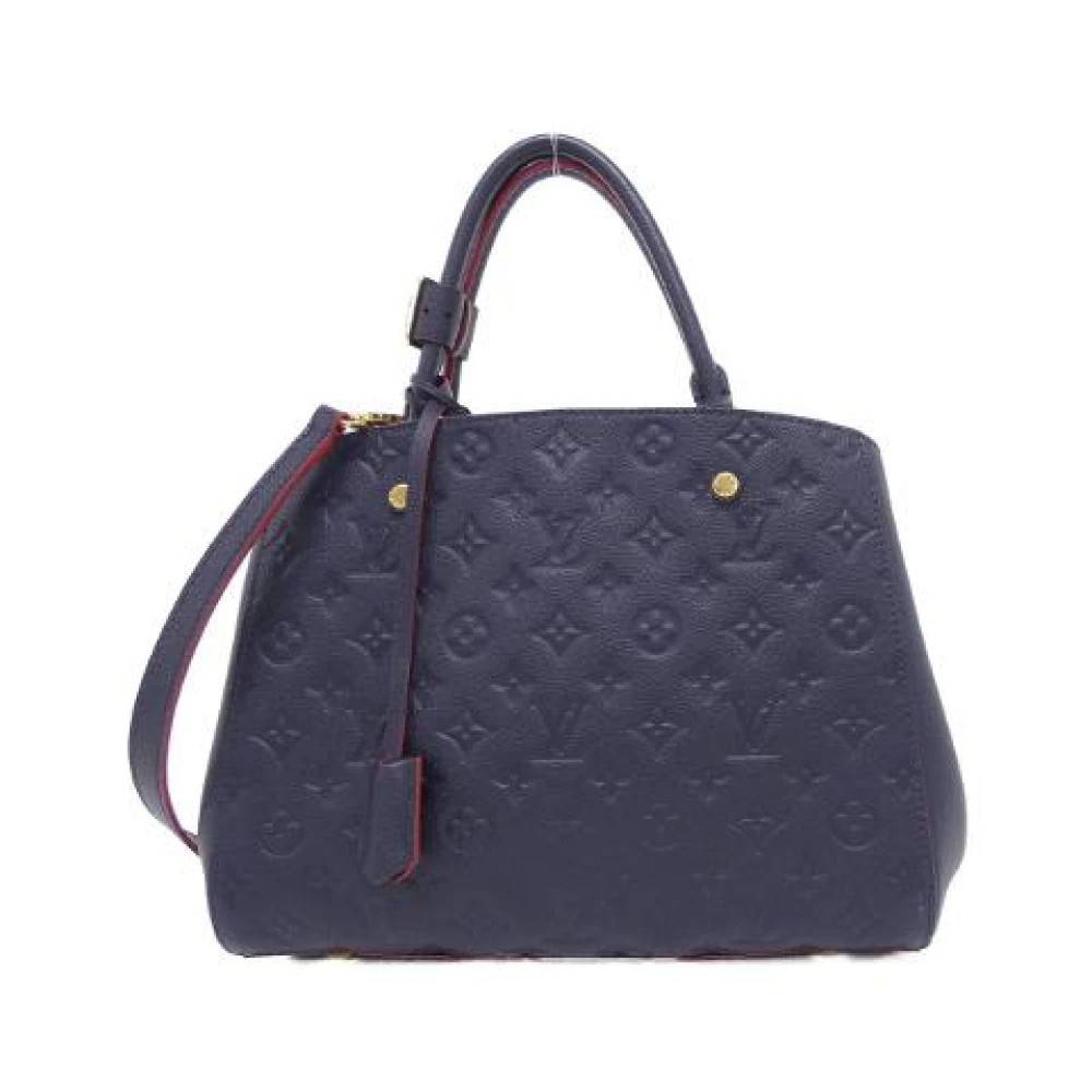 Louis Vuitton Vintage Pre-owned Montaigne BB Monogram Empreinte Taske - Vintage - Dame - Blå - ONE SIZE - Uld