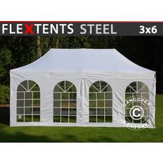 Foldetelt FleXtents Easy up pavillon Steel 3x6m Hvid, inkl. 4 sider