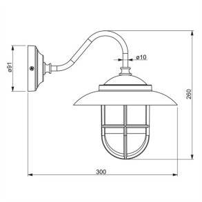 DÆKSLAMPE 26 IP43 <br> væg krom - vælg glas