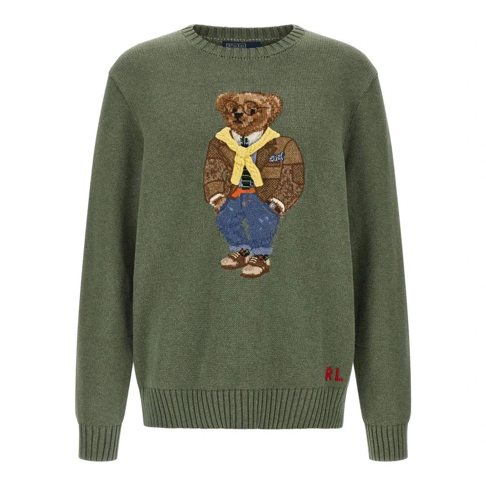 Polo Ralph Lauren Bear Sweater - Strik - Herre - Grøn - XL - Bomuld