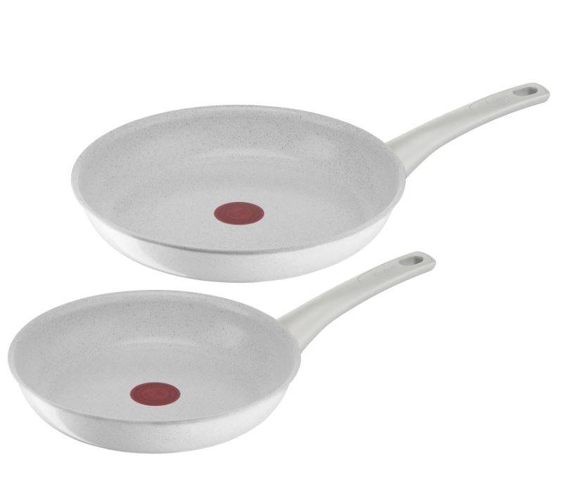 TEFAL Natural Chef Stegepandesæt White/Grey Ø 24 cm & Ø 28 cm..