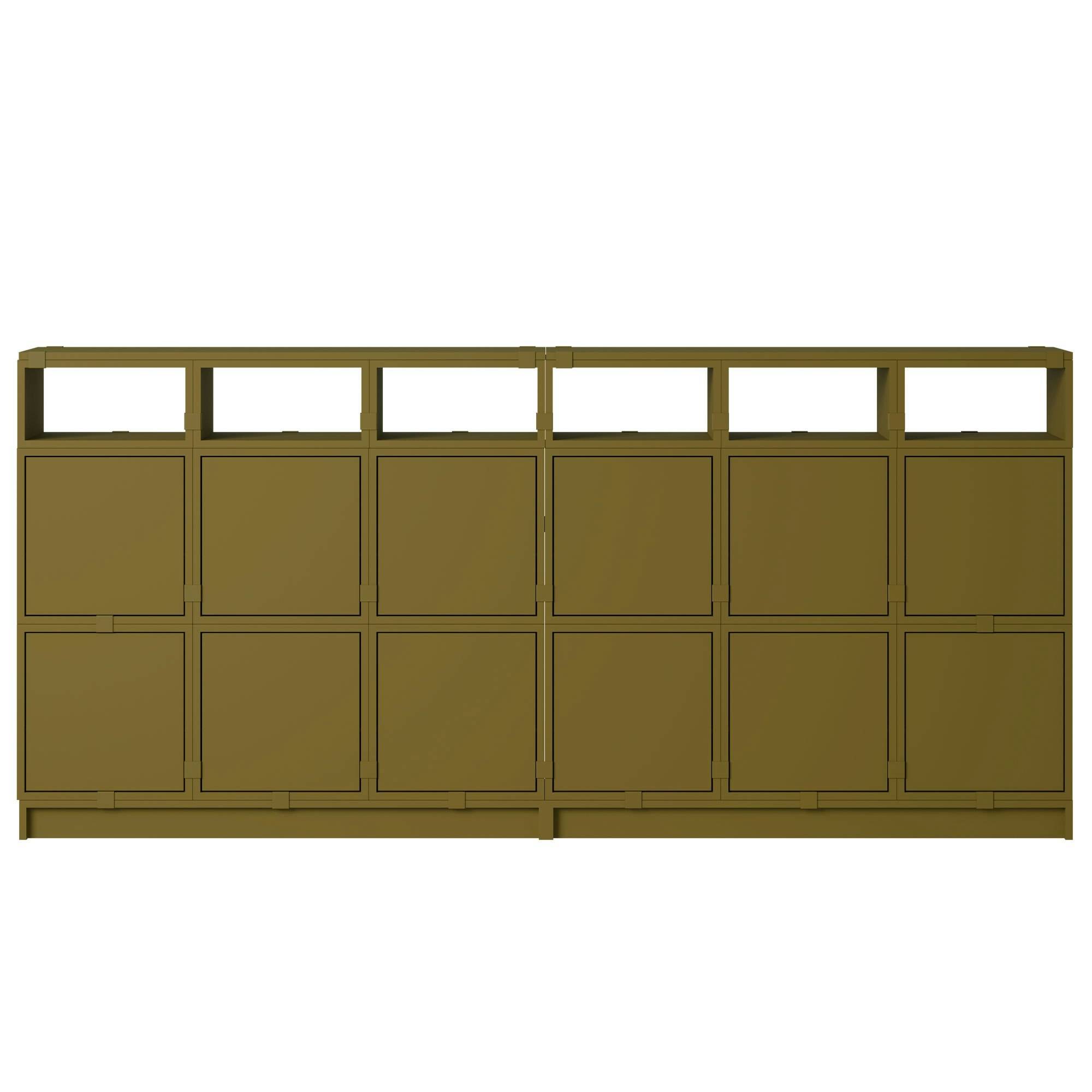 Muuto Stacked Configuration 1 Skænk Mørkegrøn - Sidebord & Aflastningsbord Pu Lakeret Mdf Brown Green - STSBDC101