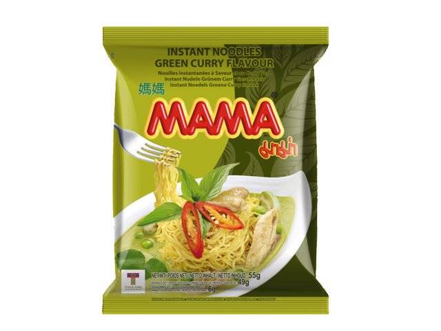 Mama Instant Noodles Green Curry 55 g. - Instant nudler & kopnudler