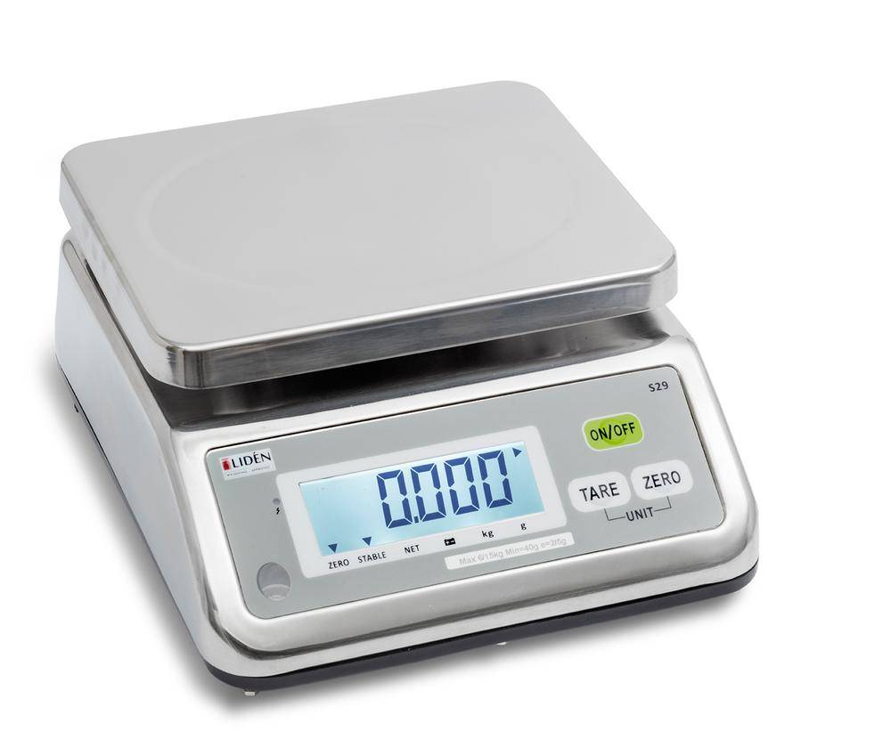 Bänk- och bordsvåg S29B, 15kg x 2/5g Rostfritt