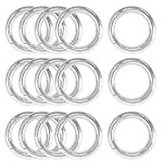 XCSJ Rund karbinhake set med 15, 40 mm zinklegering nyckelring, väska, smycken, gör-det-själv hantverk tillverkning (silver)