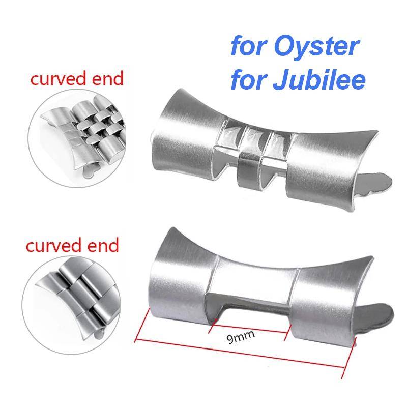 Platt Böjd Ändremmslänk för Jubilee för Oyster Ståladapter för Seiko SKX009 SKX007 18 20mm 21 22mm Armbandslänk