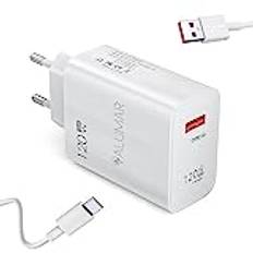 ALUMAR Ultrasnabb 120 W Turbo Charging 5.0 laddare med USB C 6A-kabel för Xiaomi, Redmi Note, Mi, Lite, Samsumg, USB-c snabbladdare