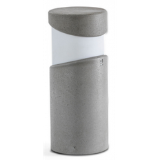 BLOCK Bedlampe i beton og glas H35 cm 1 x E27 - Betongrå/Hvid