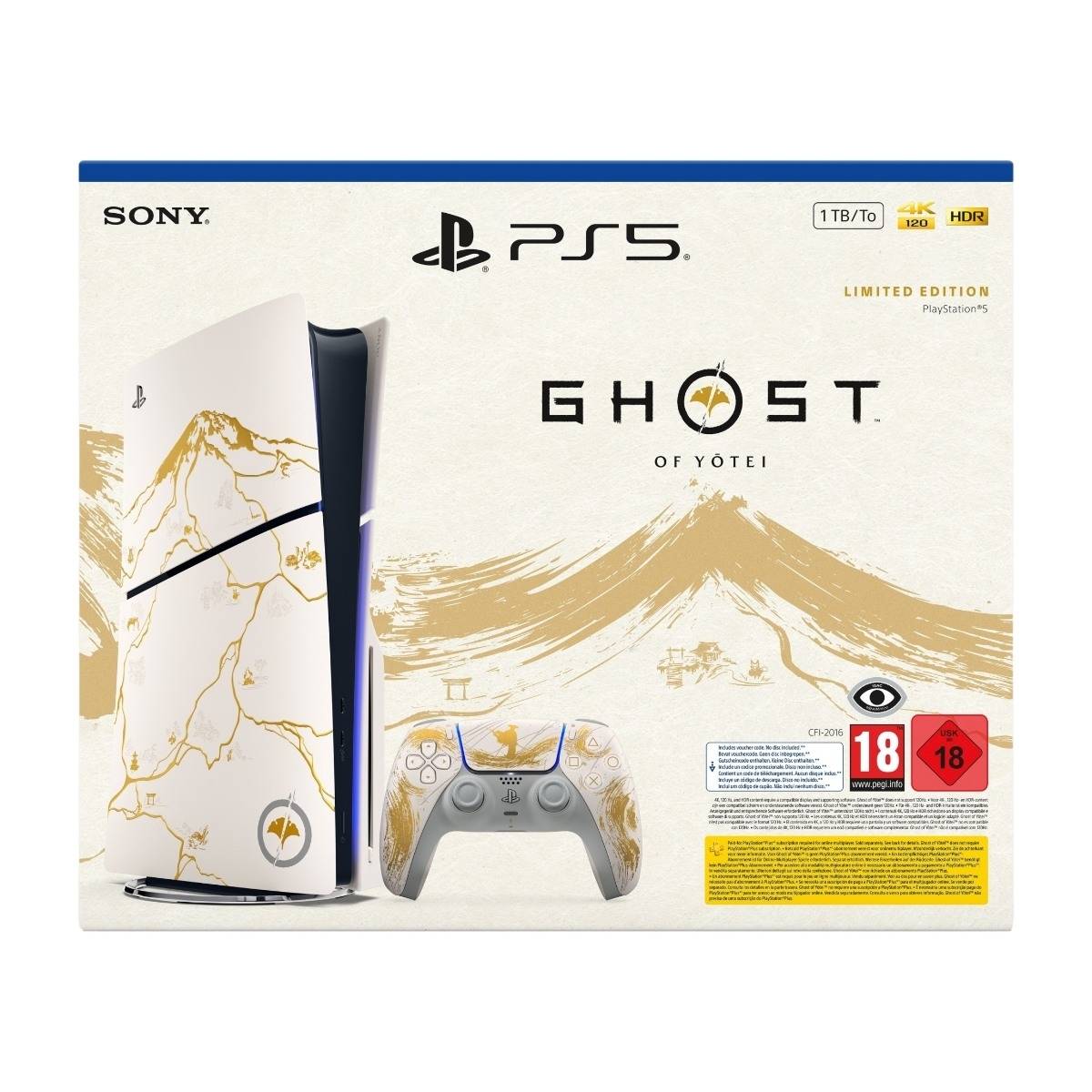 PlayStation 5 Slim Console – Ghost of Yotei Gold Limited Edition Bundle