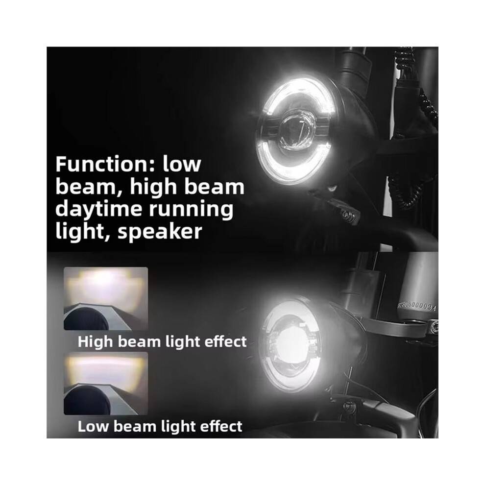 Mountain Bike Headlight Off-Road Bike Front Light Electric Bicycle Front Spotlight High Running Lights with Horn