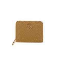 LULU CASTAGNETTE Mixed Textured Gold Logo Coin Purse Petit gul